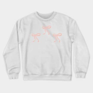 Cute Coquette pale pink ribbon bows repeating pattern seamless girly aesthetic this is me if you even care Crewneck Sweatshirt